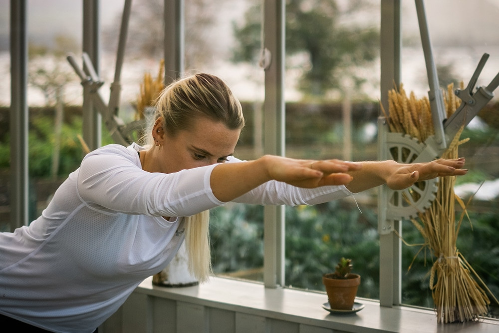 Yoga active break in the Glasshouse